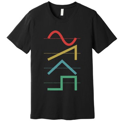 Vintage Analog Synthesizer Techno Waveform Synth Nerd Premium T-Shirt