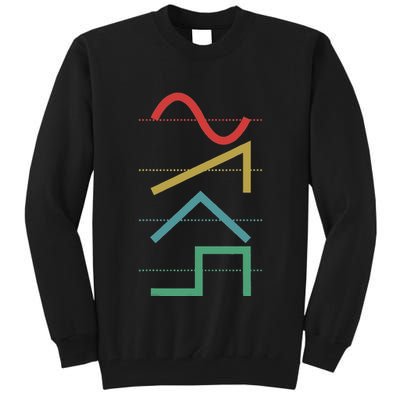 Vintage Analog Synthesizer Techno Waveform Synth Nerd Tall Sweatshirt
