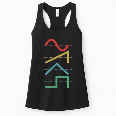 Vintage Analog Synthesizer Techno Waveform Synth Nerd Womens Tank Top