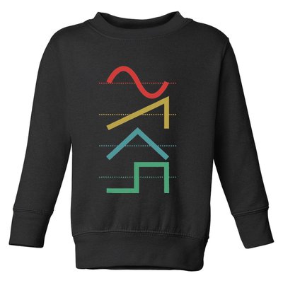 Vintage Analog Synthesizer Techno Waveform Synth Nerd Toddler Sweatshirt
