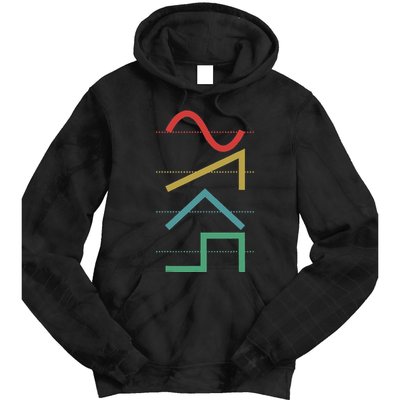 Vintage Analog Synthesizer Techno Waveform Synth Nerd Tie Dye Hoodie