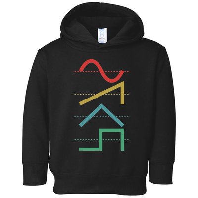 Vintage Analog Synthesizer Techno Waveform Synth Nerd Toddler Hoodie