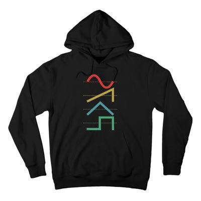 Vintage Analog Synthesizer Techno Waveform Synth Nerd Tall Hoodie