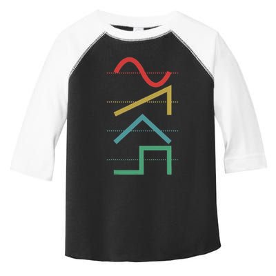 Vintage Analog Synthesizer Techno Waveform Synth Nerd Toddler Fine Jersey T-Shirt