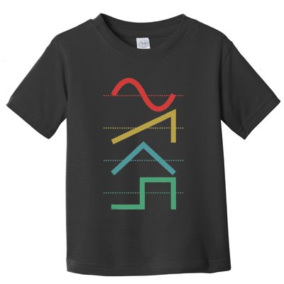 Vintage Analog Synthesizer Techno Waveform Synth Nerd Toddler T-Shirt
