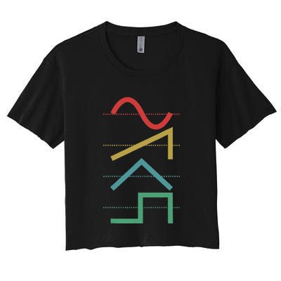 Vintage Analog Synthesizer Techno Waveform Synth Nerd Crop Top
