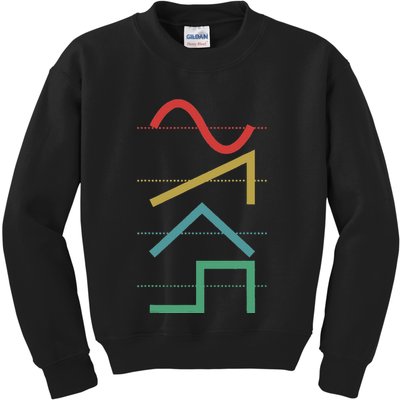 Vintage Analog Synthesizer Techno Waveform Synth Nerd Kids Sweatshirt