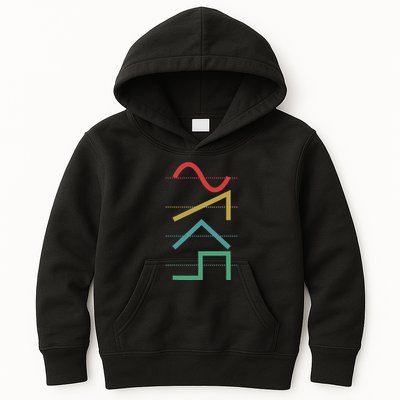 Vintage Analog Synthesizer Techno Waveform Synth Nerd Kids Hoodie