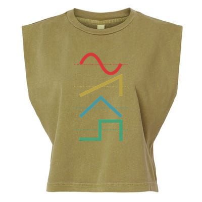 Vintage Analog Synthesizer Techno Waveform Synth Nerd Garment-Dyed Women's Muscle Tee