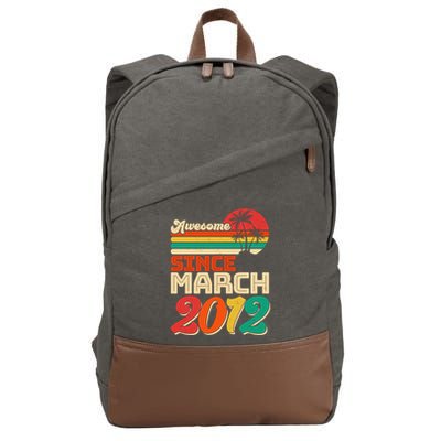Please Delete! Vintage Awesome Since March 2012 Ten 10 Year Old Birthday Cotton Canvas Backpack