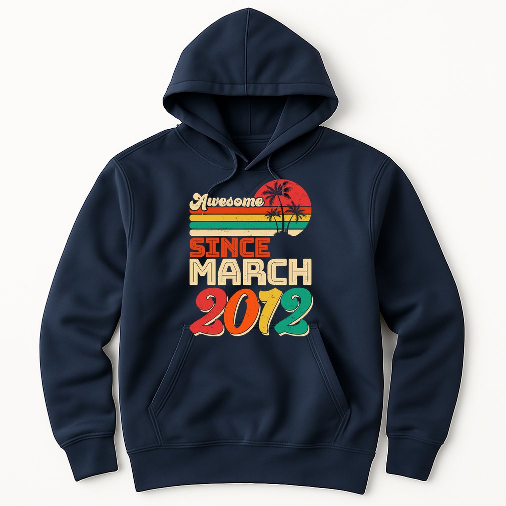 Please Delete! Vintage Awesome Since March 2012 Ten 10 Year Old Birthday Hoodie