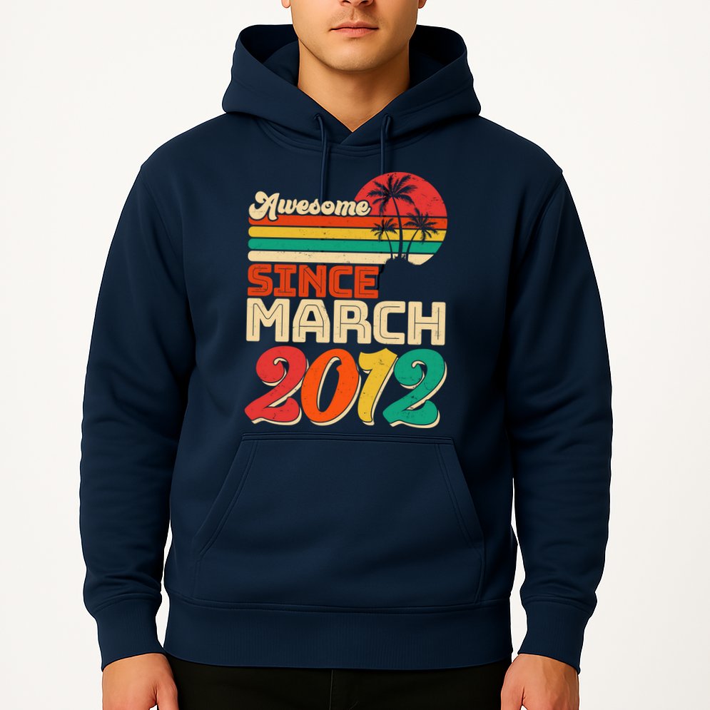 Please Delete! Vintage Awesome Since March 2012 Ten 10 Year Old Birthday Hoodie