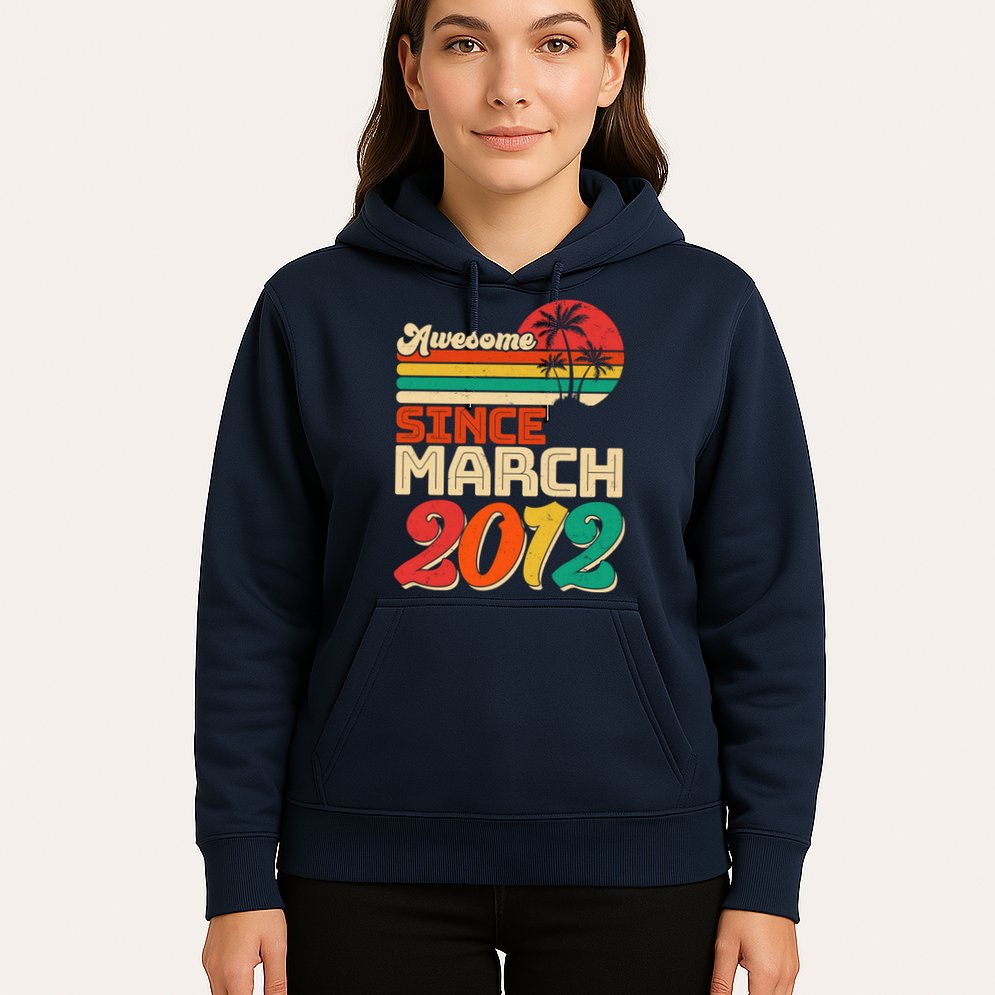 Please Delete! Vintage Awesome Since March 2012 Ten 10 Year Old Birthday Hoodie