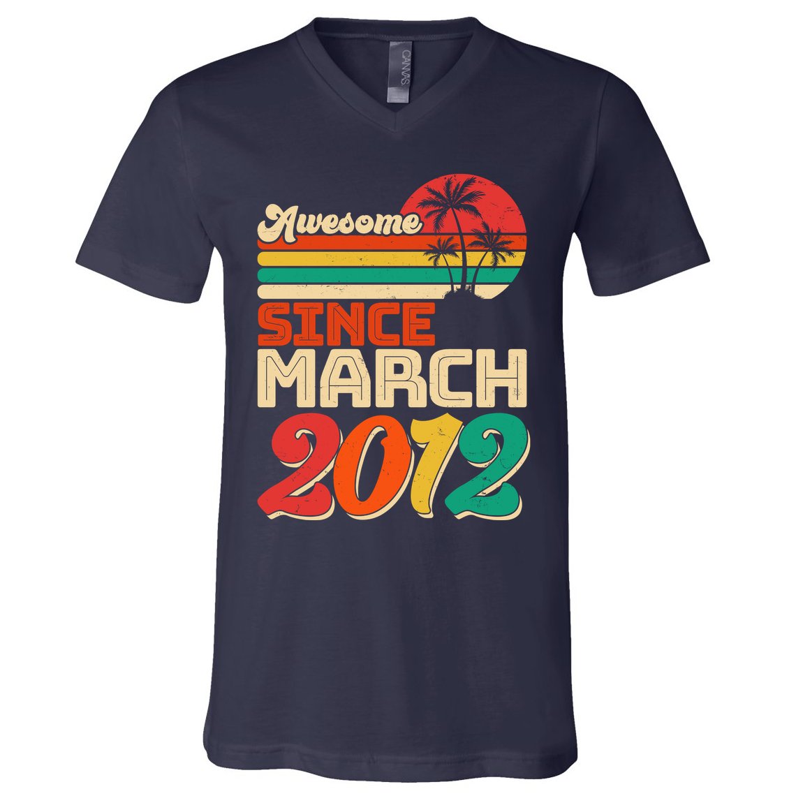 Please Delete! Vintage Awesome Since March 2012 Ten 10 Year Old Birthday V-Neck T-Shirt