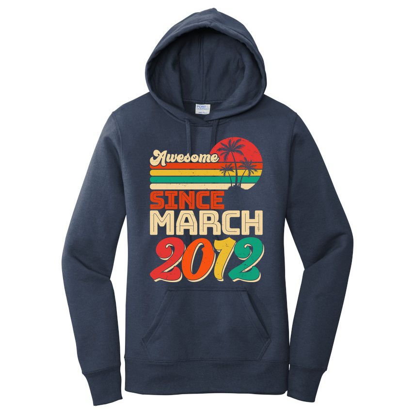 Please Delete! Vintage Awesome Since March 2012 Ten 10 Year Old Birthday Women's Pullover Hoodie