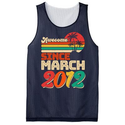 Please Delete! Vintage Awesome Since March 2012 Ten 10 Year Old Birthday Mesh Reversible Basketball Jersey Tank