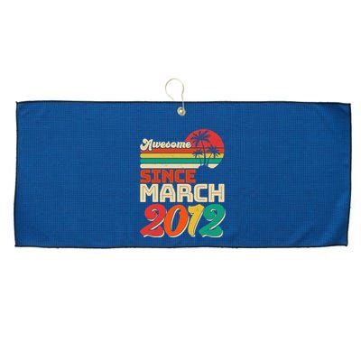 Please Delete! Vintage Awesome Since March 2012 Ten 10 Year Old Birthday Large Microfiber Waffle Golf Towel