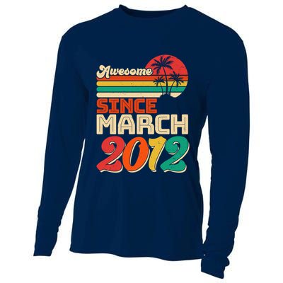 Please Delete! Vintage Awesome Since March 2012 Ten 10 Year Old Birthday Cooling Performance Long Sleeve Crew