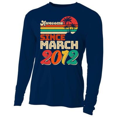 Please Delete! Vintage Awesome Since March 2012 Ten 10 Year Old Birthday Cooling Performance Long Sleeve Crew