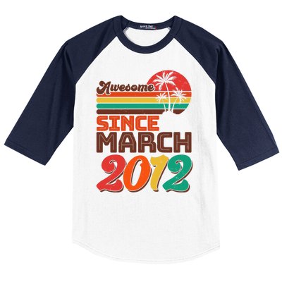 Please Delete! Vintage Awesome Since March 2012 Ten 10 Year Old Birthday Baseball Sleeve Shirt