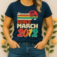 Please Delete! Vintage Awesome Since March 2012 Ten 10 Year Old Birthday Womens T-Shirt