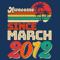 Please Delete! Vintage Awesome Since March 2012 Ten 10 Year Old Birthday Womens T-Shirt
