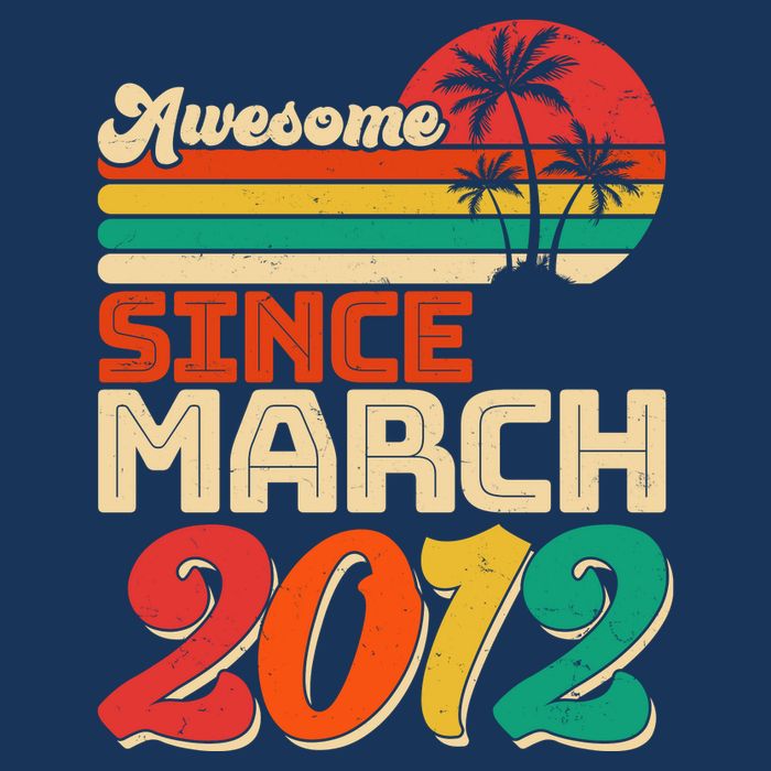 Please Delete! Vintage Awesome Since March 2012 Ten 10 Year Old Birthday Womens T-Shirt