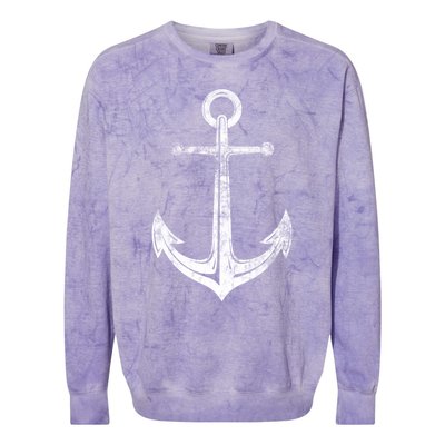 Vintage Anchor Summer Sailing Design Colorblast Crewneck Sweatshirt