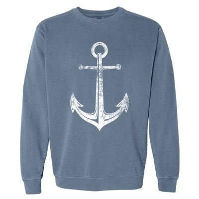 Vintage Anchor Summer Sailing Design Garment-Dyed Sweatshirt