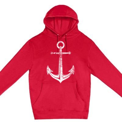 Vintage Anchor Summer Sailing Design Premium Pullover Hoodie