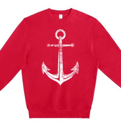 Vintage Anchor Summer Sailing Design Premium Crewneck Sweatshirt