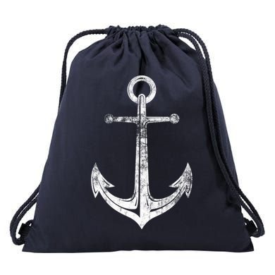 Vintage Anchor Summer Sailing Design Drawstring Bag