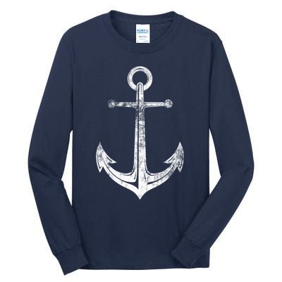 Vintage Anchor Summer Sailing Design Tall Long Sleeve T-Shirt