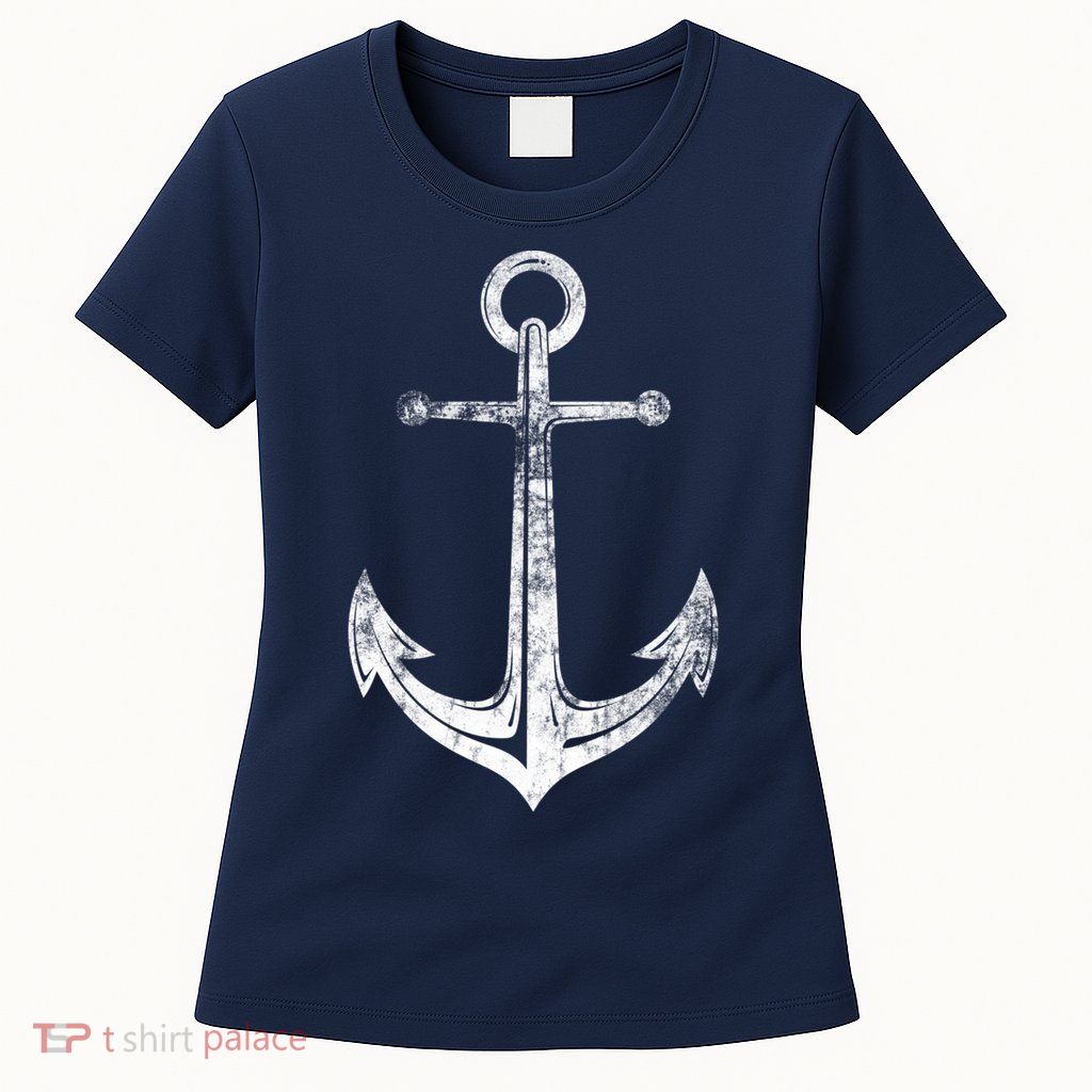 Vintage Anchor Summer Sailing Design Womens T-Shirt