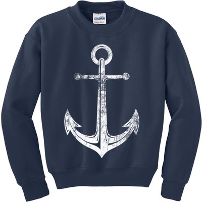 Vintage Anchor Summer Sailing Design Kids Sweatshirt