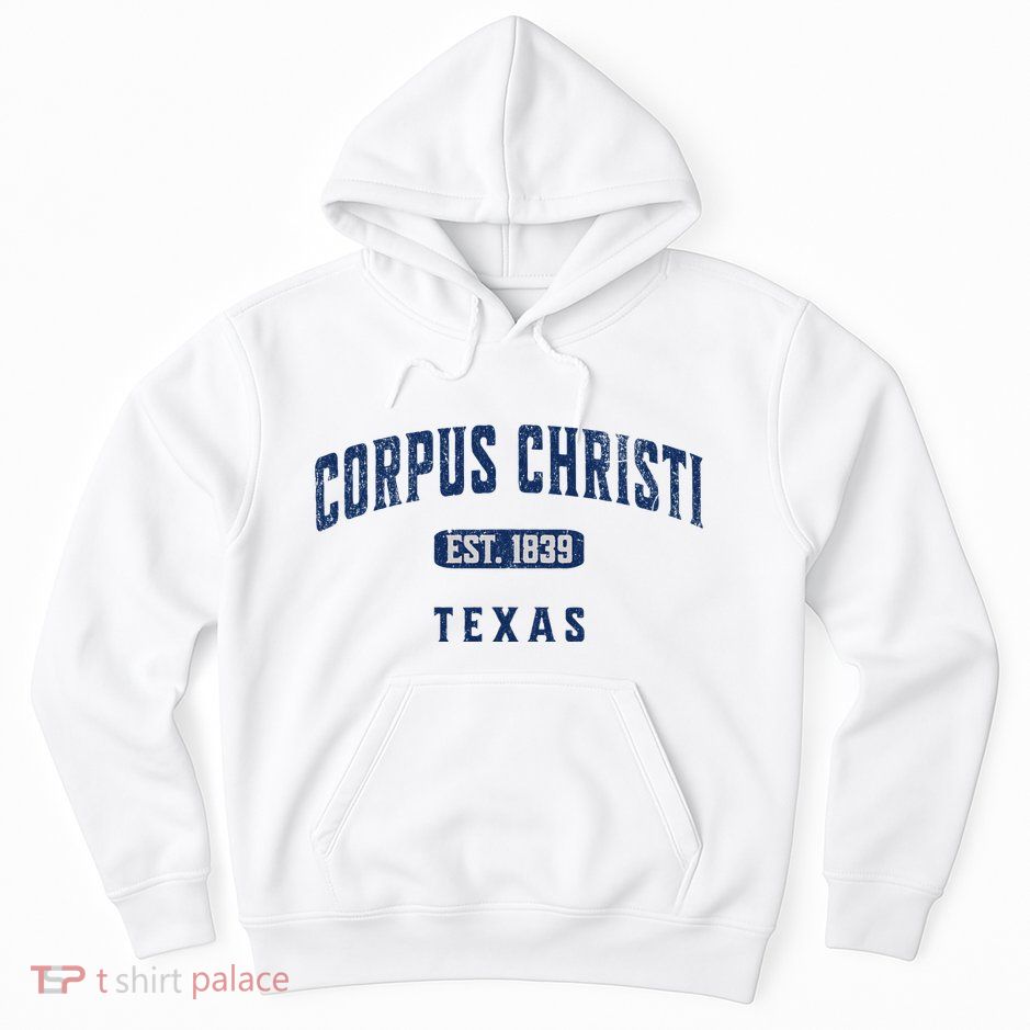 Vintage Athletic Souvenir Visit Corpus Christi Texas Hoodie