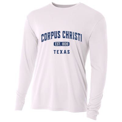 Vintage Athletic Souvenir Visit Corpus Christi Texas Cooling Performance Long Sleeve Crew