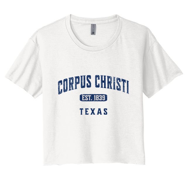 Vintage Athletic Souvenir Visit Corpus Christi Texas Crop Top