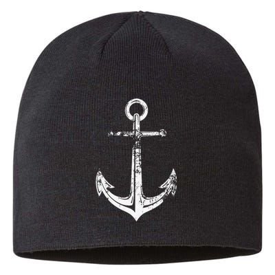 Vintage Anchor Summer Sailing Design Sustainable Beanie