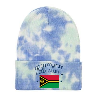 Vanuatu Athletic Souvenir Flag Great Gift Tie Dye 12in Knit Beanie