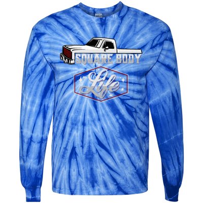 Vintage American Square Body Truck 4x4 Mud Trucks Tie-Dye Long Sleeve Shirt