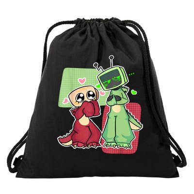 Vee And Shelly From Dandy's World for Boys and Girls 2025 Drawstring Bag