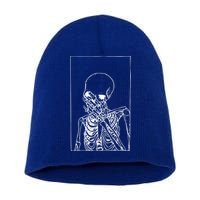 Vintage Aesthetic Skeleton Meaningful Gift Short Acrylic Beanie