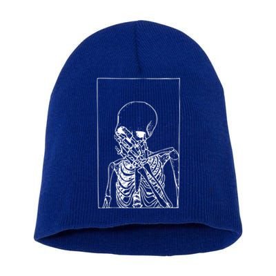 Vintage Aesthetic Skeleton Meaningful Gift Short Acrylic Beanie