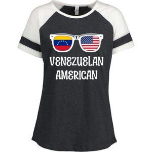 Venezuelan American Sunglasses Usa Venezuela Flags Gift Enza Ladies Jersey Colorblock Tee