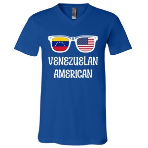 Venezuelan American Sunglasses Usa Venezuela Flags Gift V-Neck T-Shirt