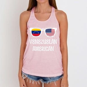 Venezuelan American Sunglasses Usa Venezuela Flags Gift Women's Knotted Racerback Tank