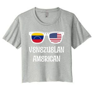 Venezuelan American Sunglasses Usa Venezuela Flags Gift Women's Crop Top Tee