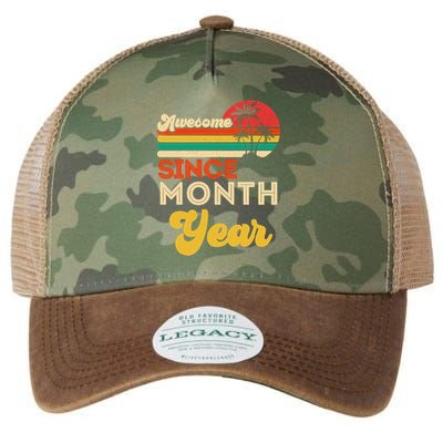 Vintage Awesome Since Customize Month And Year Birthday Legacy Tie Dye Trucker Hat