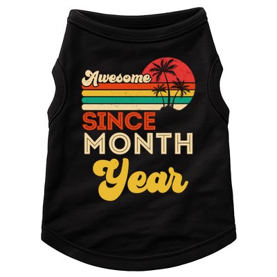 Vintage Awesome Since Customize Month And Year Birthday Doggie Tank
